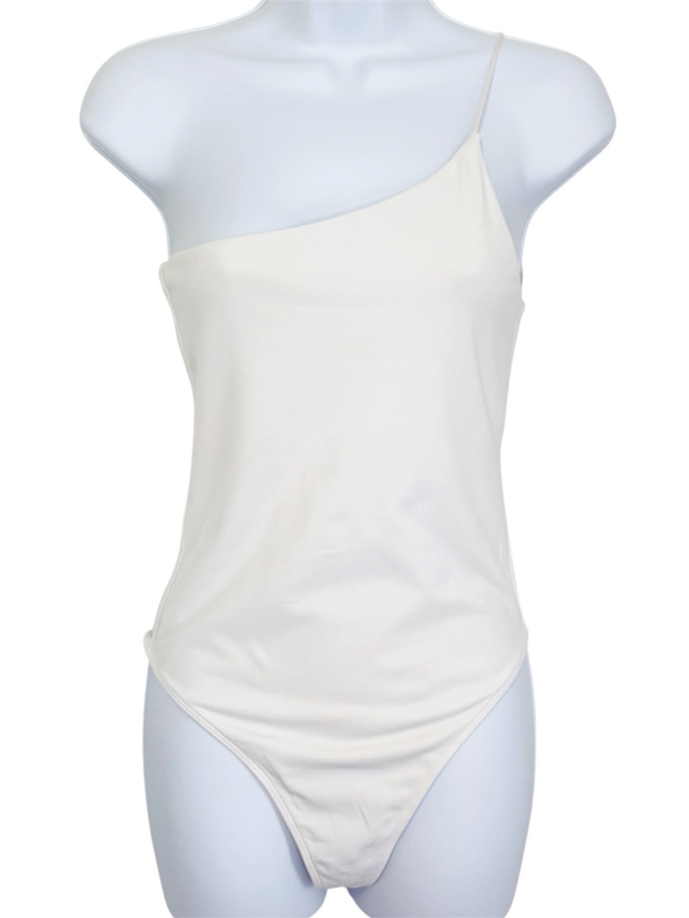 BABATON ARITIZIA Contour One Shoulder Cami Bodysuit Top White M Minimal Chic - Picture 2 of 9
